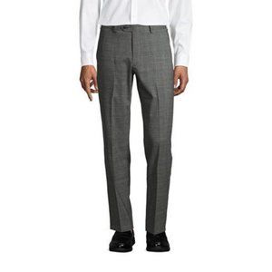 NWT LANDS' END TRADITIONAL FIT DRESS PANTS GRAY GLEN PLAID 37